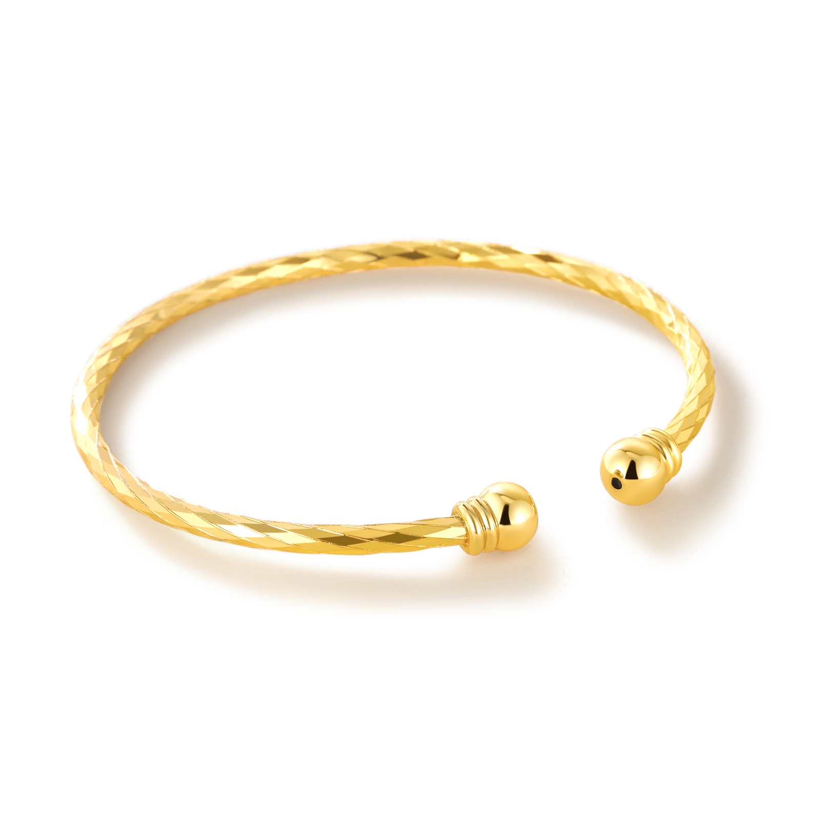 U7 Twisted Gold Bracelet for Women Open Bracelet Jewelry Fashion Solid Cuff Bangle Christmas Birthday Gift